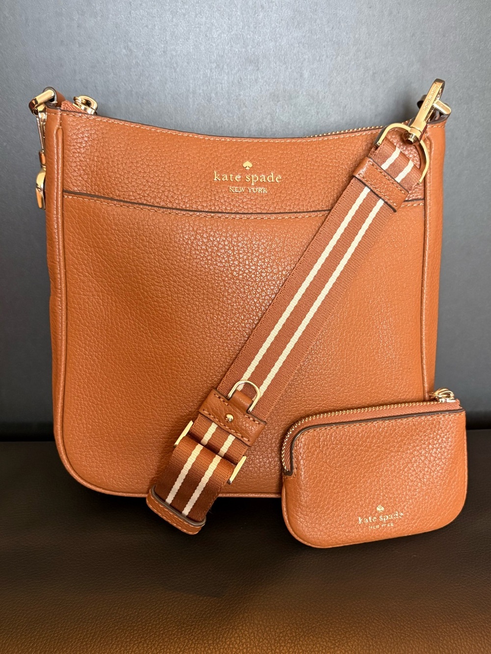Kate Spade Rosie Medium Swingpack Crossbody Warm Ginger Leather KF087